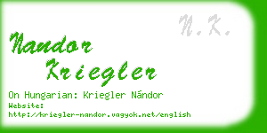 nandor kriegler business card